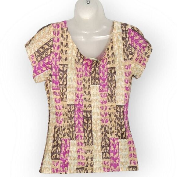 Sigrid Olsen Women's Y2K Crinkle Blouse size Large - Picture 4 of 5